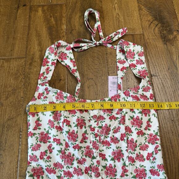 NWT Wild Fable Button-Front Tiered Romper White Floral Women's Sz XS - Picture 4 of 7